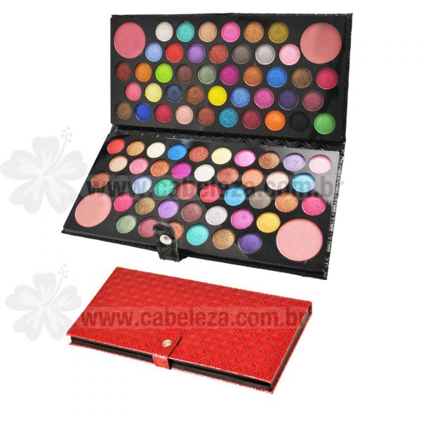 Macrilan Kit Maquiagem - Sombra 3D com 84 Cores + 4 Blushes